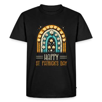 Joyeuse Saint-Patrick Shamrock - T-shirt Premium bio Homme - noir - Devant - Nico (187cm)