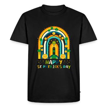 Joyeuse Saint-Patrick Shamrock - T-shirt Premium bio Homme - noir - Devant - Nico (187cm)
