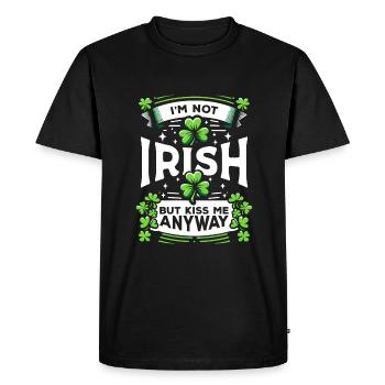 Je ne suis pas irlandais mais embrasse-moi quand même la Saint-Patrick - T-shirt Premium bio Homme - noir - Devant - Nico (187cm)