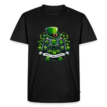 Irish I Was Gaming St Patricks Day Video Gamer - Men's Premium Organic T-Shirt - black - Front - Nico (187cm)