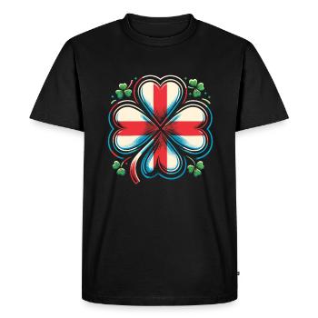Trèfle Angleterre drapeau Saint Patrick St Patricks jour - T-shirt Premium bio Homme - noir - Devant - Nico (187cm)