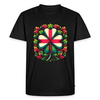 Trèfle Angleterre drapeau Saint Patrick St Patricks jour - T-shirt Premium bio Homme - noir - Devant - Nico (187cm)