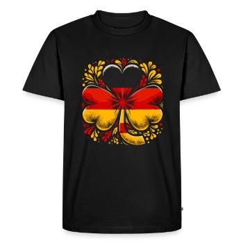 Shamrock Allemagne drapeau Saint Patrick St Patricks - T-shirt Premium bio Homme - noir - Devant - Nico (187cm)