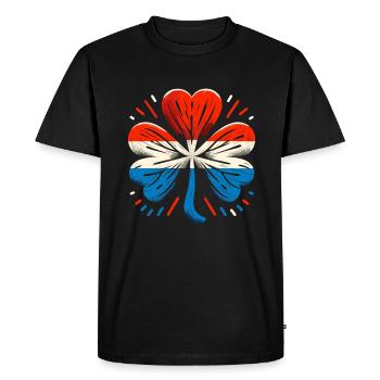 Shamrock Netherlands Flag Saint Patrick St - Men's Premium Organic T-Shirt - black - Front - Nico (187cm)