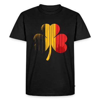 Shamrock Belgique Drapeau Saint Patrick St Patricks - T-shirt Premium bio Homme - noir - Devant - Nico (187cm)