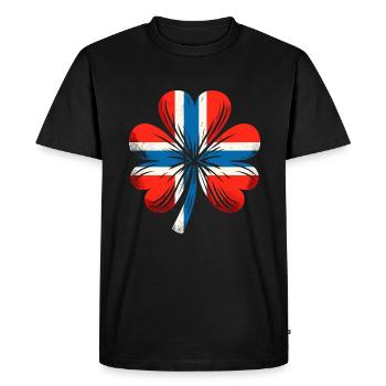 Shamrock Norvège drapeau Saint Patrick St Patricks jour - T-shirt Premium bio Homme - noir - Devant - Nico (187cm)