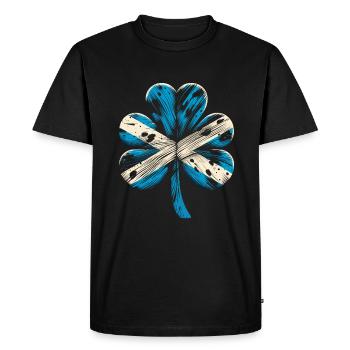 Shamrock Ecosse drapeau Saint Patrick St Patricks - T-shirt Premium bio Homme - noir - Devant - Nico (187cm)