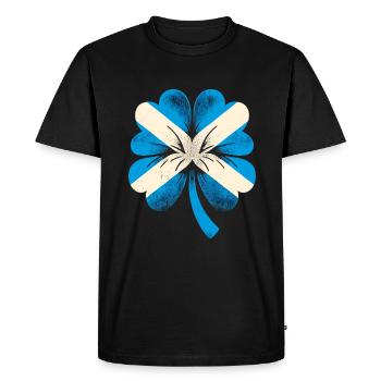 Shamrock Ecosse drapeau Saint Patrick St Patricks - T-shirt Premium bio Homme - noir - Devant - Nico (187cm)