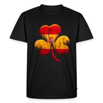 Shamrock Espagne drapeau Saint Patrick St Patricks jour - T-shirt Premium bio Homme - noir - Devant - Nico (187cm)