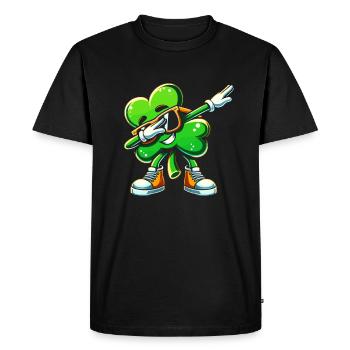Doublage Trèfle St Patricks Day Manigances Saint - T-shirt Premium bio Homme - noir - Devant - Nico (187cm)