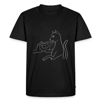 Dessin au trait Khao Manee Cat Khao Plort - T-shirt Premium bio Homme - noir - Devant - Nico (187cm)