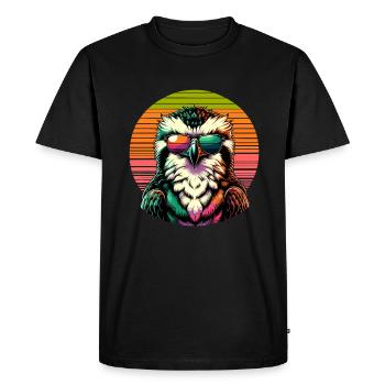 Lunettes de soleil rétro coucher de soleil Balbuzard pêcheur Sea Hawk Ospreys - T-shirt Premium bio Homme - noir - Devant - Nico (187cm)