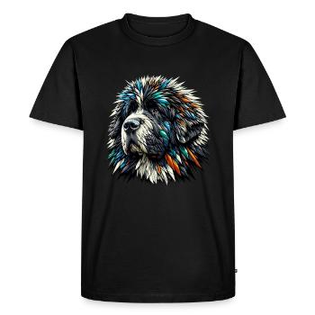 Polygon Art Newfoundland Dog Newfie - Men's Premium Organic T-Shirt - black - Front - Nico (187cm)