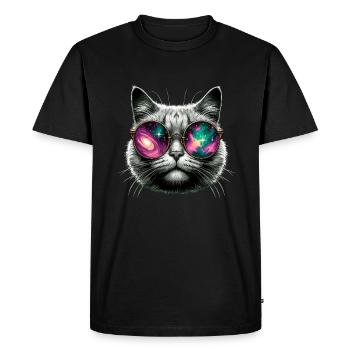 Cat Sunglasses Galaxy Cats - Men's Premium Organic T-Shirt - black - Front - Nico (187cm)