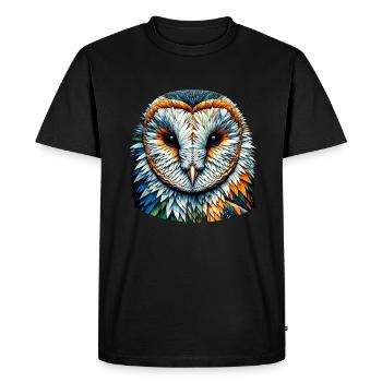 Polygone Art effraie hiboux - T-shirt Premium bio Homme - noir - Devant - Nico (187cm)