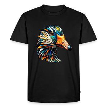 Polygon Art Goose Geese - Men's Premium Organic T-Shirt - black - Front - Nico (187cm)