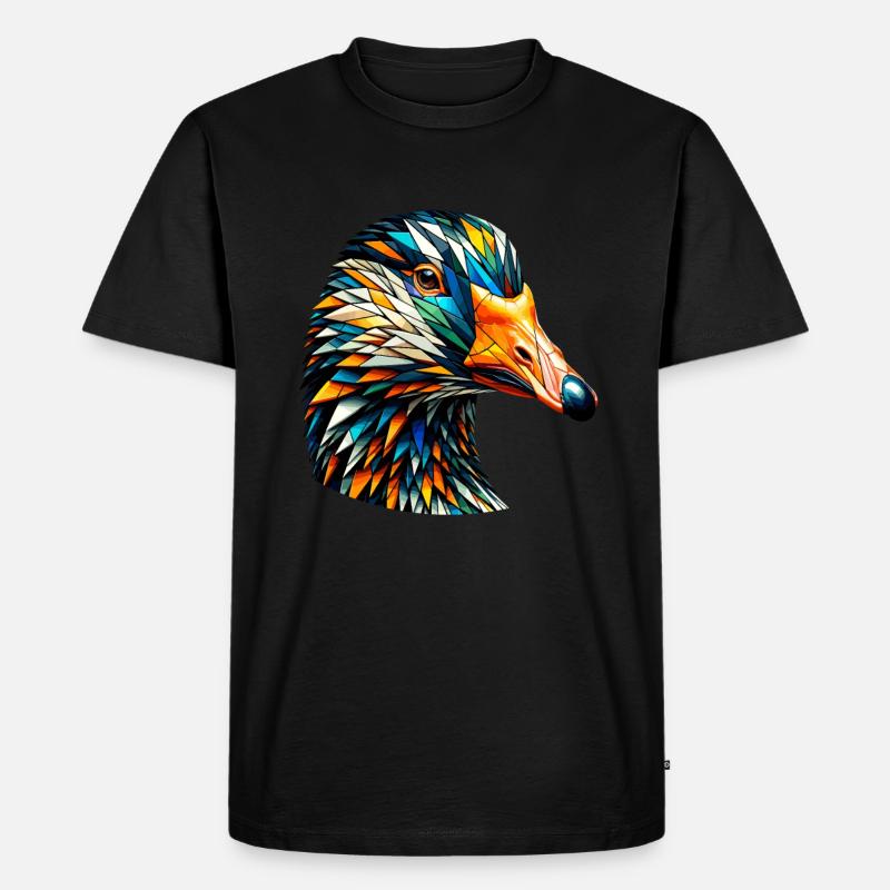 Polygon Art Gänsegänse - Männer Premium Bio T-Shirt - Schwarz