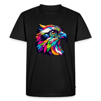 Pop Art coloré Balbuzard pêcheur Sea Hawk Balbuzards - T-shirt Premium bio Homme - noir - Devant - Nico (187cm)
