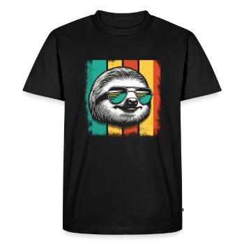 Lunettes de soleil vintage Sloth Bear Galaxy Bears - T-shirt Premium bio Homme - noir - Devant - Nico (187cm)