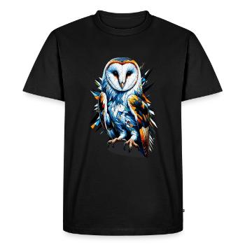 Polygone Art effraie hiboux - T-shirt Premium bio Homme - noir - Devant - Nico (187cm)