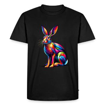 Colorful Pop Art Jackrabbit Jackrabbits - Men's Premium Organic T-Shirt - black - Front - Nico (187cm)