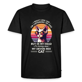 I Might Look Like I'm Listening To You Devon Rex - Men's Premium Organic T-Shirt - black - Front - Nico (187cm)