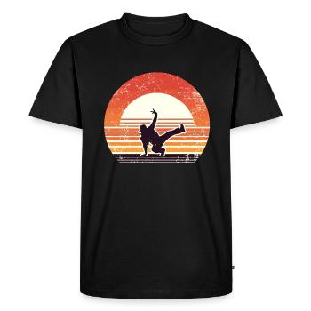 Rétro coucher de soleil danse danse danseuse - T-shirt Premium bio Homme - noir - Devant - Nico (187cm)