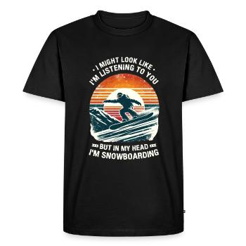 Retro Snowboarding Winter Snow Snowboard - Men's Premium Organic T-Shirt - black - Front - Nico (187cm)