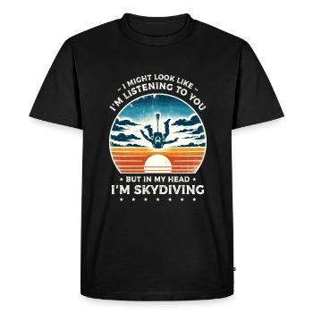 Polygon Art Parachutisme Parachutisme Parachutisme - T-shirt Premium bio Homme - noir - Devant - Nico (187cm)
