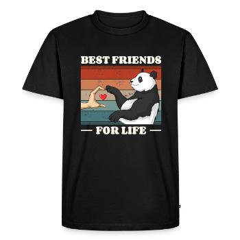 Retro Panda Bear Lover Friend Pandas - Men's Premium Organic T-Shirt - black - Front - Nico (187cm)