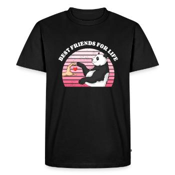 Panda Bear Lover Friend Pandas - Men's Premium Organic T-Shirt - black - Front - Nico (187cm)