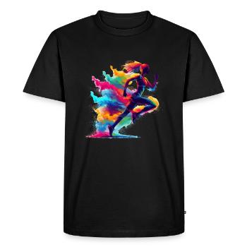 Splash Art Running Marathon Fitness Runner Run - Men's Premium Organic T-Shirt - black - Front - Nico (187cm)
