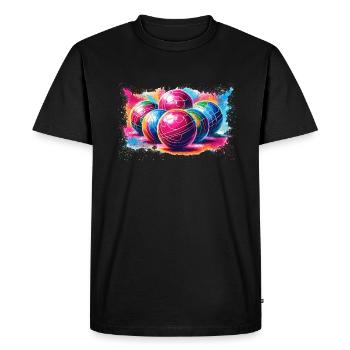 Joueur de pétanque coloré Boules Pentanque - T-shirt Premium bio Homme - noir - Devant - Nico (187cm)