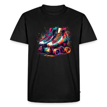 Colorful Rollerblades Rollerblading Rollerblader - Men's Premium Organic T-Shirt - black - Front - Nico (187cm)
