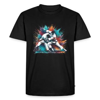Colorful Judo Martial Artist Martial Arts - Men's Premium Organic T-Shirt - black - Front - Nico (187cm)