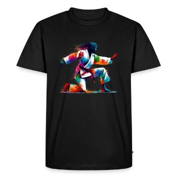 Colorful Judo Martial Artist Martial Arts - Men's Premium Organic T-Shirt - black - Front - Nico (187cm)