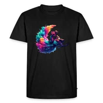 Motoneige Neige Hiver Motoneige Motoneigiste - T-shirt Premium bio Homme - noir - Devant - Nico (187cm)