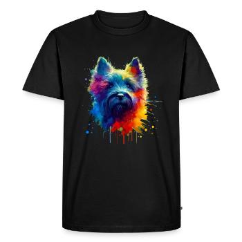 Terriers Terriers Cairn Terrier Splash Art colorés - T-shirt Premium bio Homme - noir - Devant - Nico (187cm)