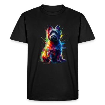 Terriers Terriers Cairn Terrier Splash Art colorés - T-shirt Premium bio Homme - noir - Devant - Nico (187cm)
