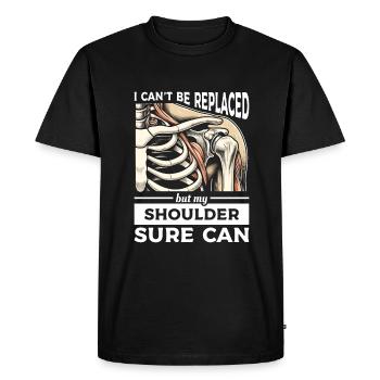 Bionic Shoulder Replacement Surgery Joint Recovery - Men's Premium Organic T-Shirt - black - Front - Nico (187cm)