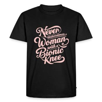 Woman Bionic Knee Replacement Surgery Joint - Men's Premium Organic T-Shirt - black - Front - Nico (187cm)