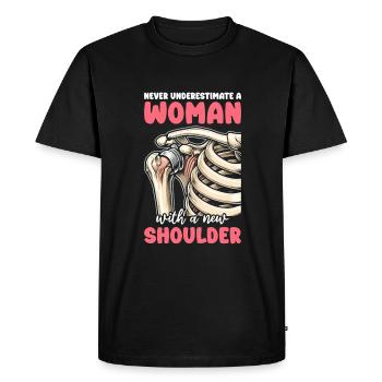 Woman Bionic Shoulder Replacement Surgery Joint - Men's Premium Organic T-Shirt - black - Front - Nico (187cm)