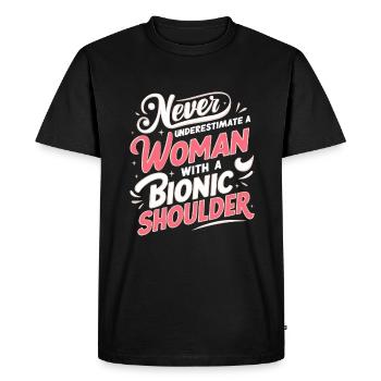 Woman Bionic Shoulder Replacement Surgery Joint - Men's Premium Organic T-Shirt - black - Front - Nico (187cm)