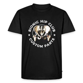 Bionic Hip Replacement Surgery Joint Recovery - Men's Premium Organic T-Shirt - black - Front - Nico (187cm)