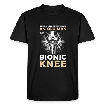 Bionic Knee Replacement Surgery Joint Recovery - Men's Premium Organic T-Shirt - black - Front - Nico (187cm)