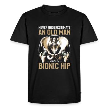 Bionic Hip Replacement Surgery Joint Recovery - Men's Premium Organic T-Shirt - black - Front - Nico (187cm)