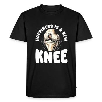 Le bonheur est une nouvelle arthroplastie bionique du genou - T-shirt Premium bio Homme - noir - Devant - Nico (187cm)