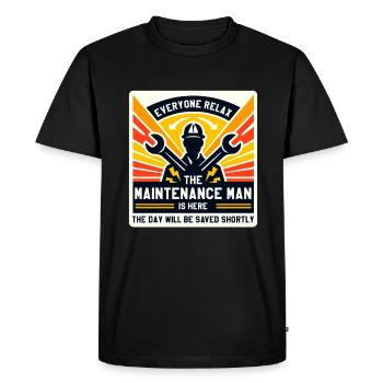 Homme d’entretien Technicien d’entretien Ouvrier - T-shirt Premium bio Homme - noir - Devant - Nico (187cm)