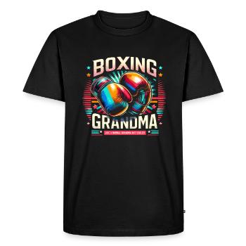 Boxing Grandma Grandmother Boxer Fan - Men's Premium Organic T-Shirt - black - Front - Nico (187cm)