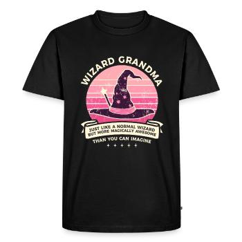 Wizard Grandma Grandchild Grandmother - Men's Premium Organic T-Shirt - black - Front - Nico (187cm)